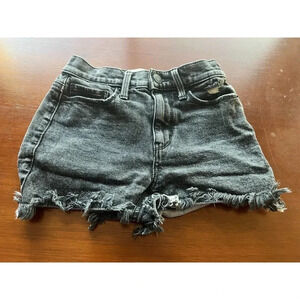 MUDD Jr Womens High Rise Shortie Shorts Sz 0 Pockets Stretch Black Beach Travel